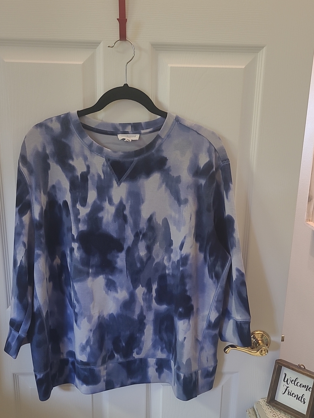 Westbound Blue Tie-Dye Sweatshirt Bin 7 Small Mark On Front